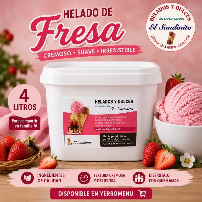 HELADO FRESA . (4 LITROS)