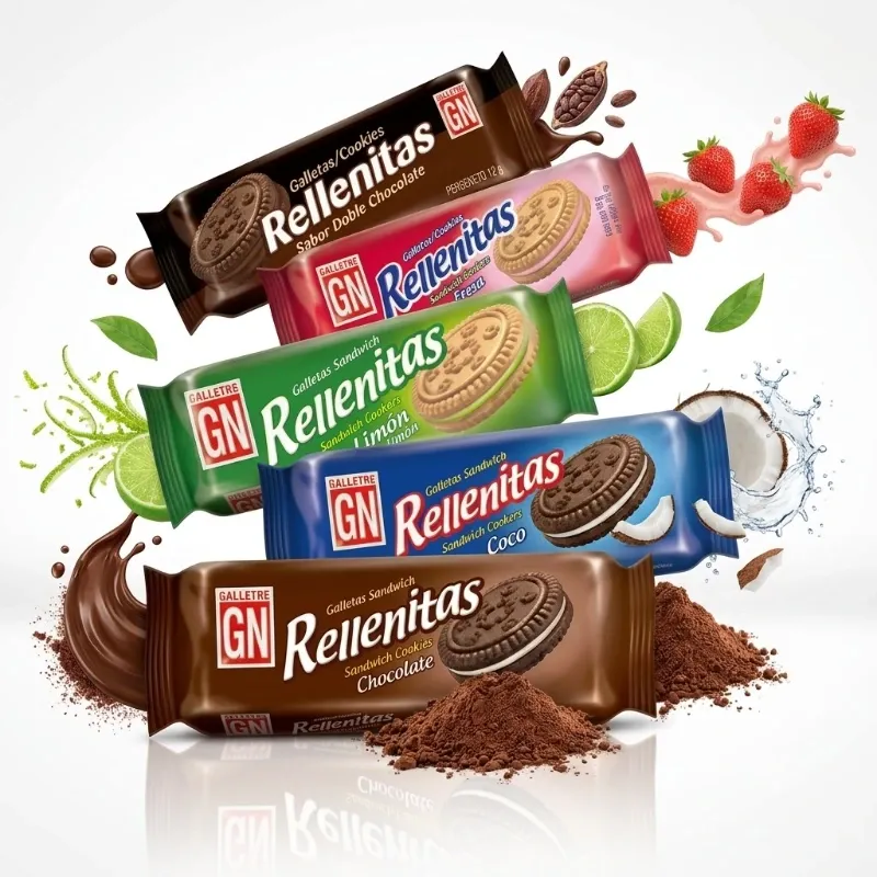 GALLETAS RELLENITAS PAQUETE DE 8 UNIDADES