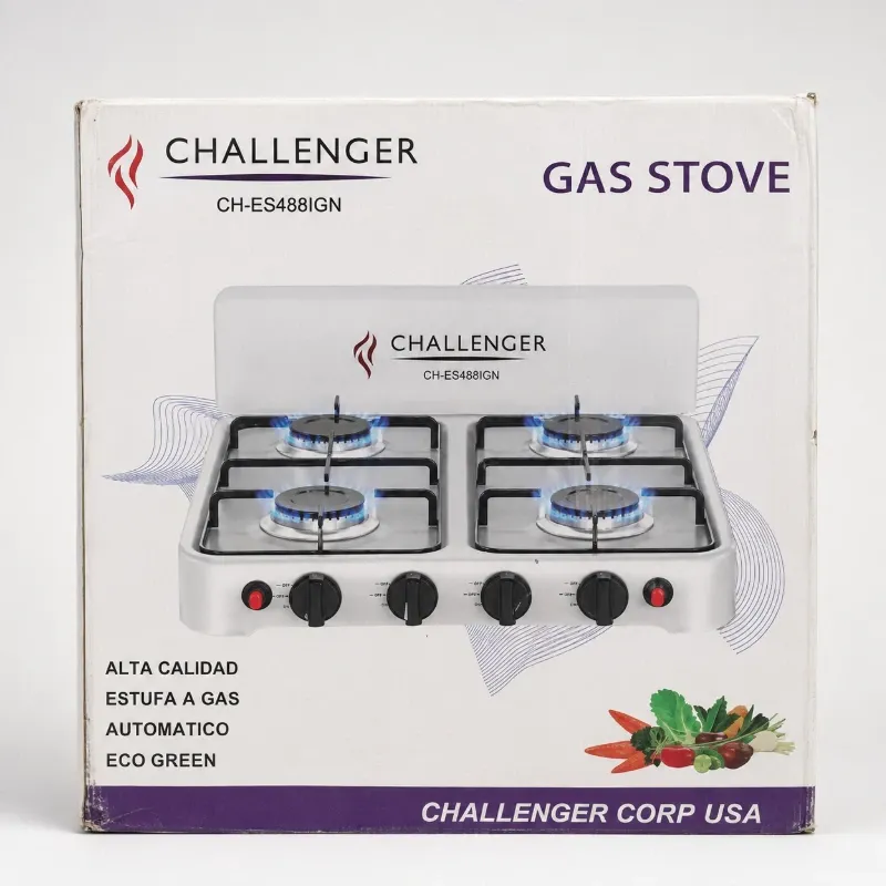 COCINA DE GAS CHALLENGER DE 4 HORNILLAS CON ENCENDIDO DE MAGNETO