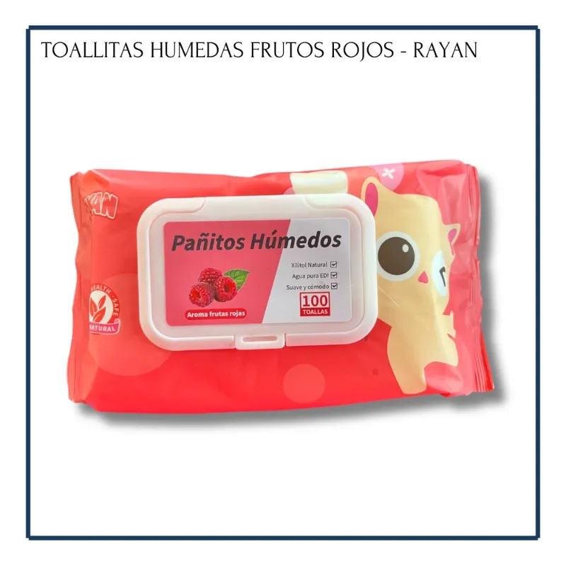 Toallitas Húmedas Frutos Rojos - Rayan (100u)
