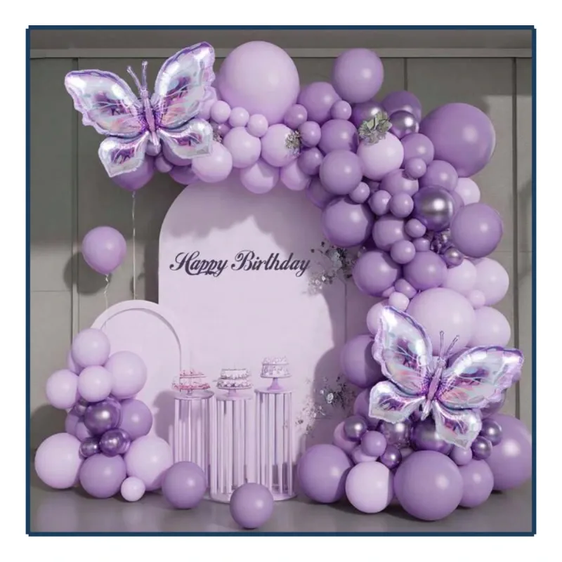 Set de Globos - Mariposa Morada (126Pzas)