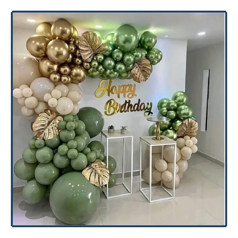 Set de Globos - Verde, Dorado (135Pzas)