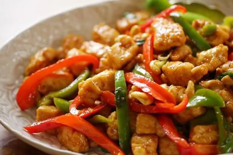 Lonjas de Pollo con Vegetales