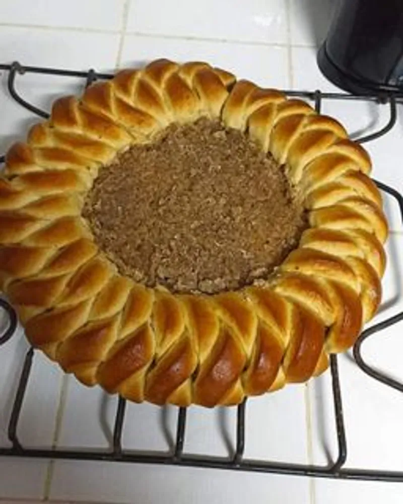 Tarta trenzada de coco