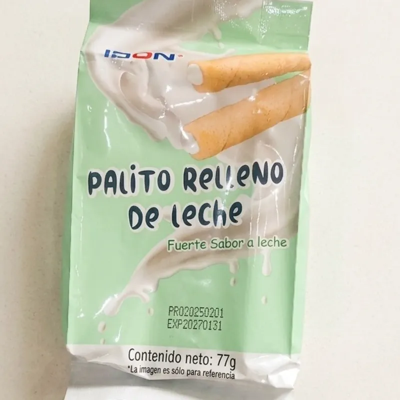 Palitos rellenos de leche
