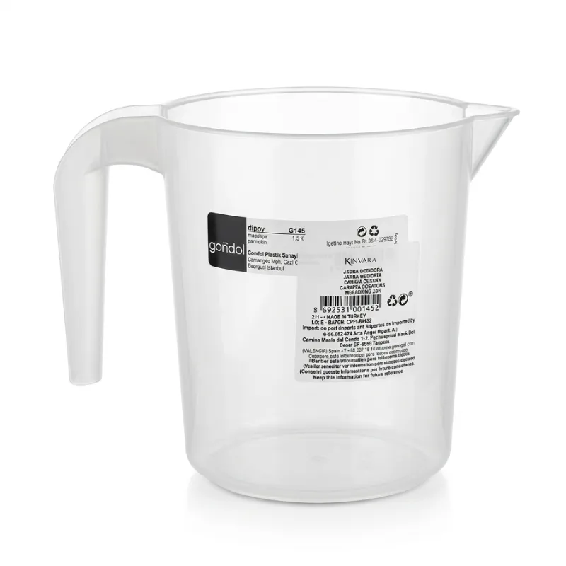 Jarra plástica medidora transparente 1L
