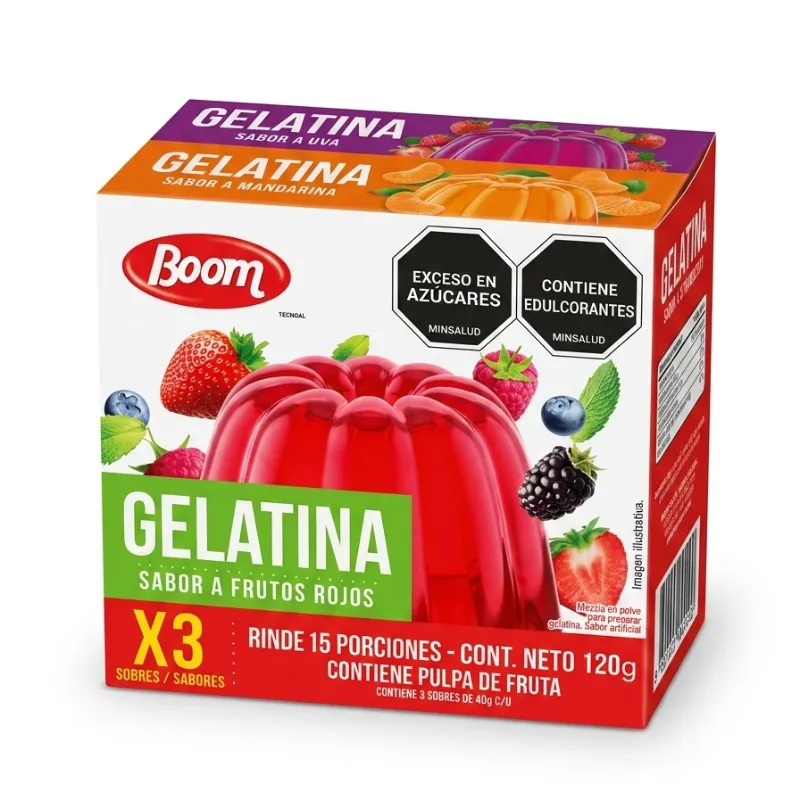 Gelatina Boom 3 pack 120 g