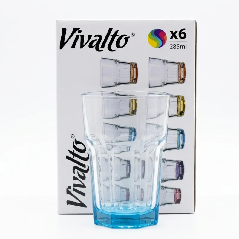 Set 6 vasos base coloreada Vivalto