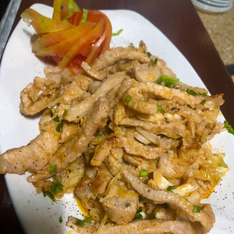 Fajitas de cerdo con vegetales 