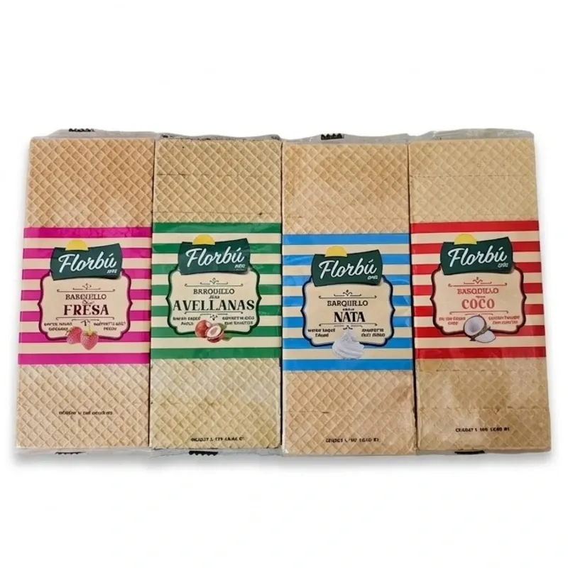 4 PAQUETES DE SORBETO( COCO, NATA, FRESA,CHOCOLATE/avellana)) 🧇