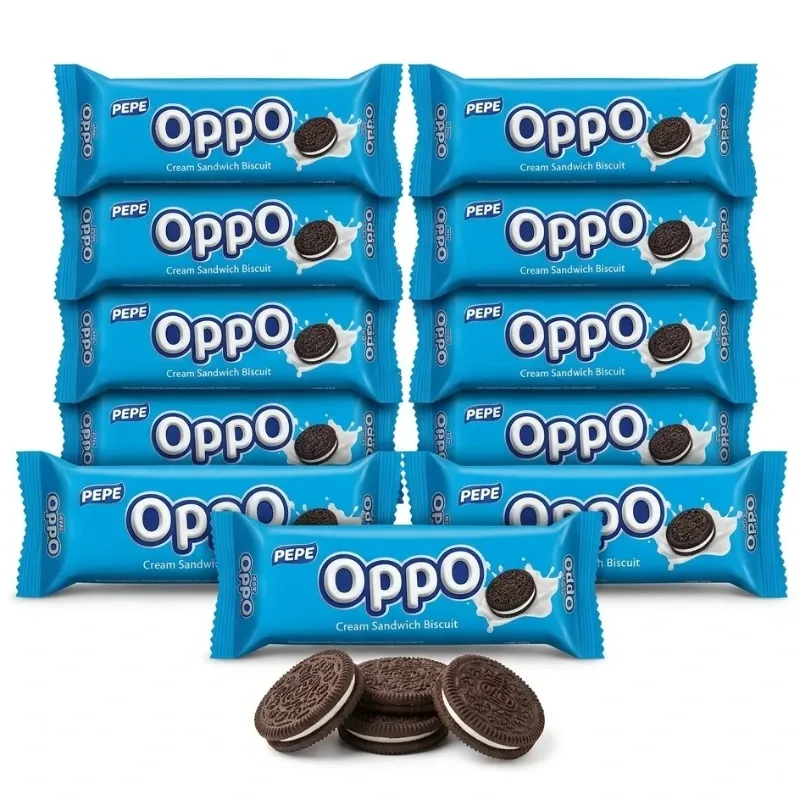 10 PAQUETES DE GALLETAS PEPE OPPO( chocolate+ crema de vainilla) 🍪
