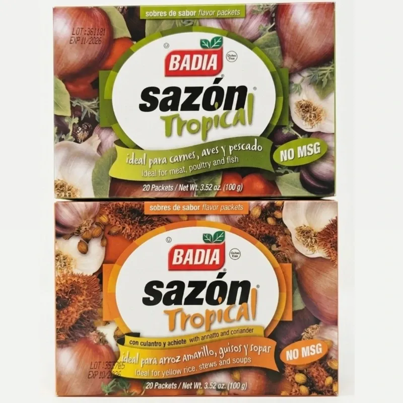 SAZON TROPICAL BADIA( 40 unidades) 🫜🌶🧄🫑🥘🐖🐔🐄