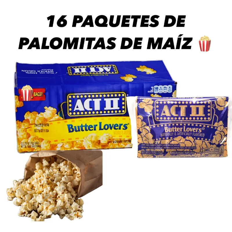 16 PAQUETES DE PALOMITAS DE MAÍZ 🍿🍿🍿