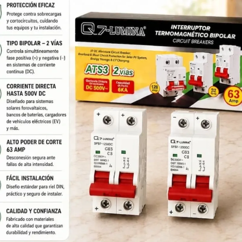 Interruptor termomagnetico bipolar