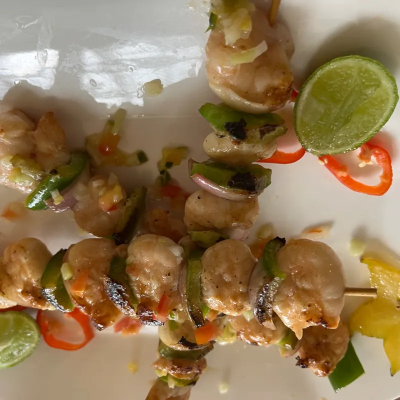 Brochetas de Camarones 