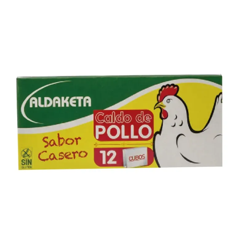 Caja Cuadritos  sabor de pollo  con tómate(12 )uds