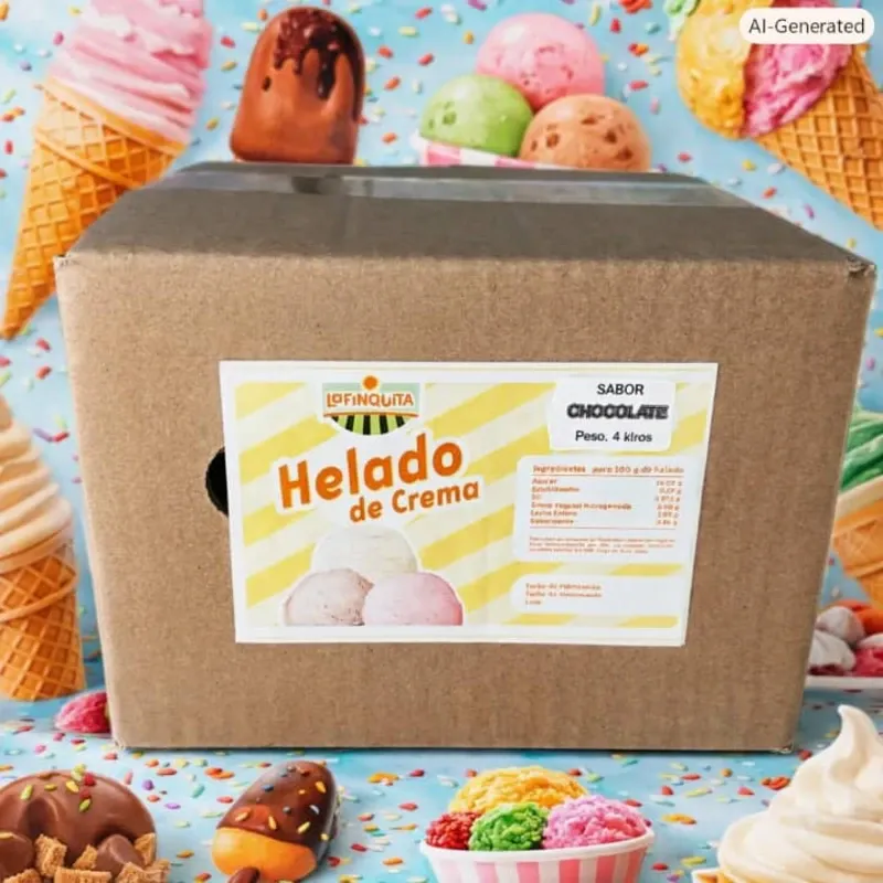 Helado Crema tina 3.8lt  sabor chocolate (calidad  garantizada)