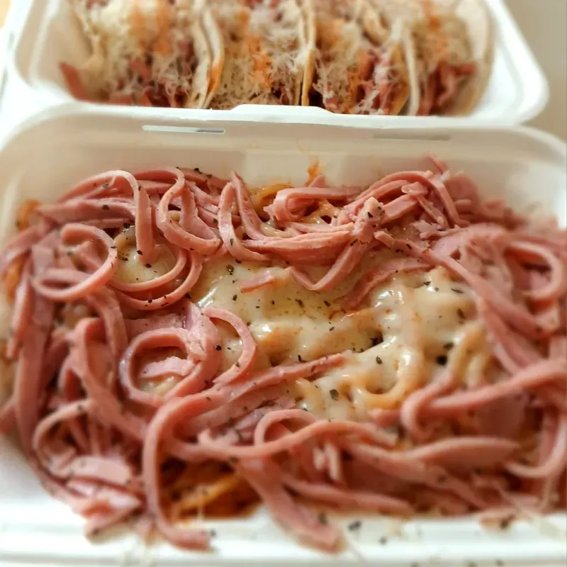 Spaghetti de 🥓Jamón Y 🧀Queso(Gouda) 