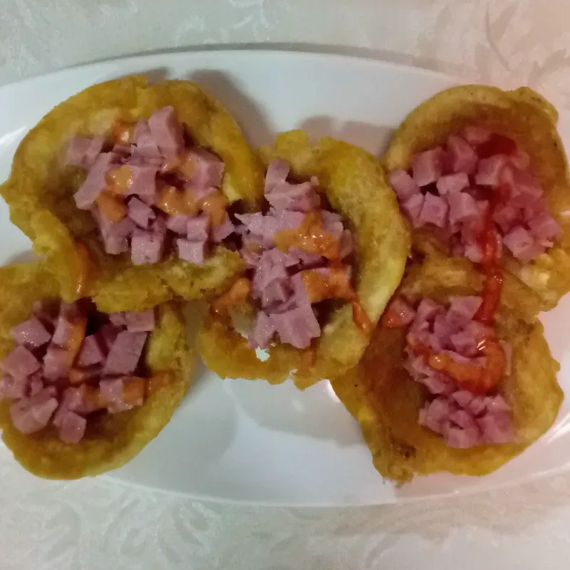 Tachinos con jamón