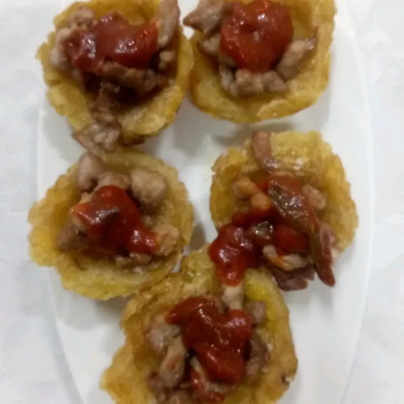 Tachinos con carne de cerdo