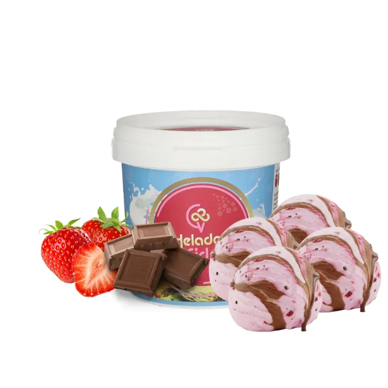 Helado Rizado Chocolate Fresa 500 ml 