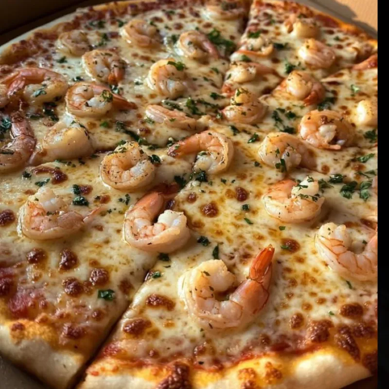 Pizza con Camarones