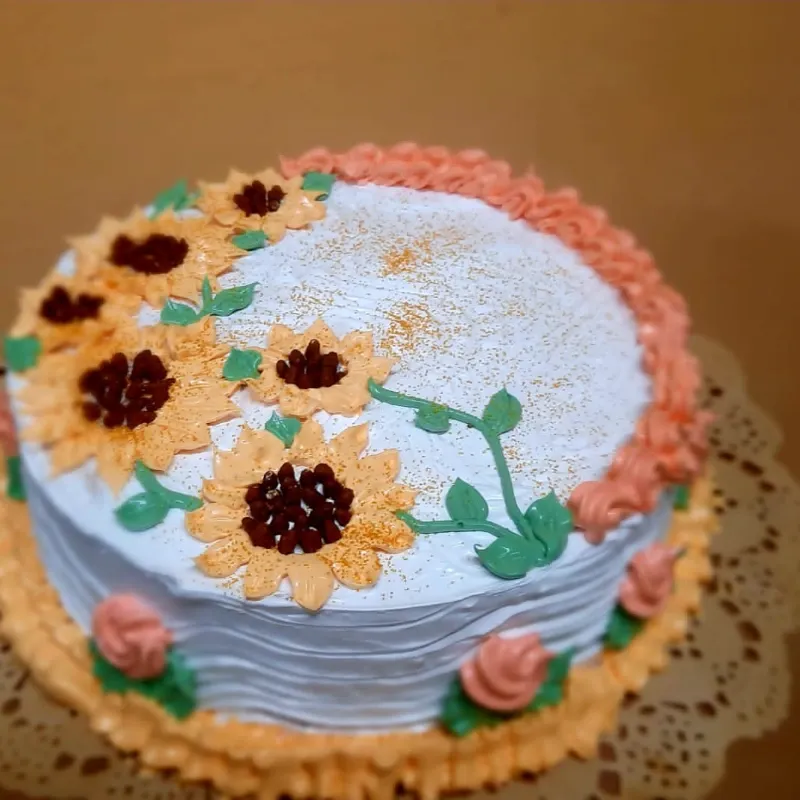 Cake con diseño girasoles